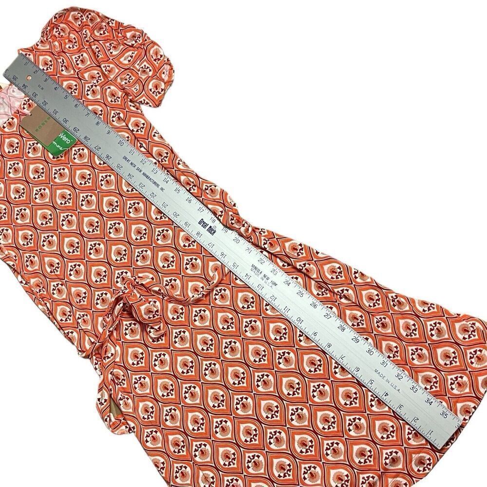 Boden Dress Women’s 6 Geometric Print Jersey Short Sleeve Orange - Picture 3 of 11